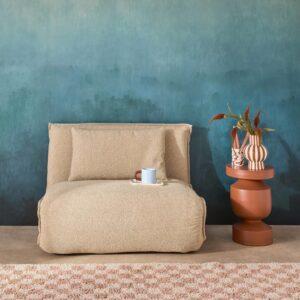 wohnli-moebel-suche-M25096852-1 1-Sitzer Schlafsessel mit Bezug aus Bouclé in beige 200x66x99cm Metall Beige sweeek Sofas und Sessel Sofas Modulare Sofas