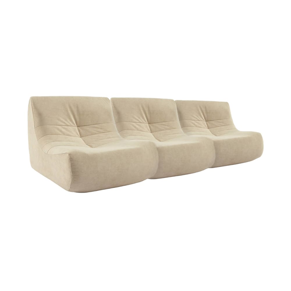 wohnli-moebel-suche-M25096860 Wohnli Möbelsuche - 3er-Set Sessel ohne Armlehne mit Samtbezug in beige