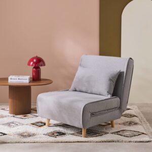 wohnli-moebel-suche-M25096875-1 Sessel mit Schlaffunktion für 1 Person in grau 191x49x77cm Stoff Grau sweeek Sofas und Sessel Sofas Modulare Sofas