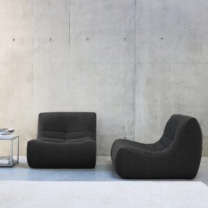 wohnli-moebel-suche-M25096886-1 2er-Set Sessel mit strukturiertem Bouclé-Bezug schwarz 1-Sitzer 91x72x105cm Stoff Schwarz sweeek Sofas und Sessel Sofas Modulare Sofas