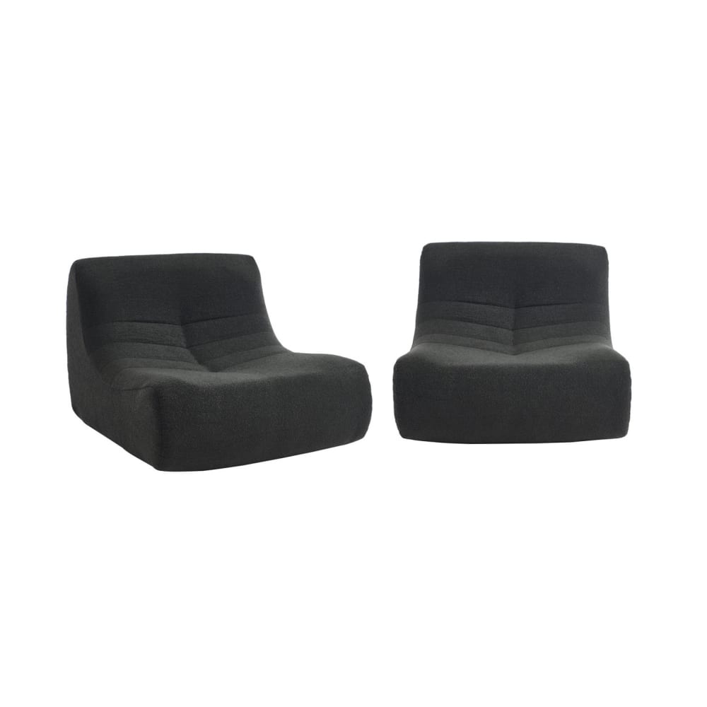 wohnli-moebel-suche-M25096886 Wohnli Möbelsuche - 2er-Set Sessel mit strukturiertem Bouclé-Bezug schwarz 1-Sitzer