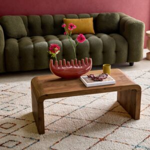wohnli-moebel-suche-M25096894-1 Rechteckiger Couchtisch aus massiver Akazie nussbaumfarben 100 cm 100x40x50cm Holz Braun sweeek Möbel Wohnzimmermöbel Couchtische