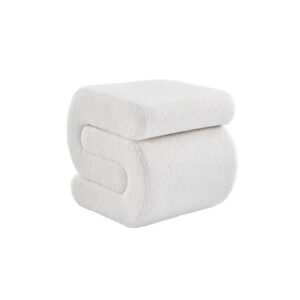 Wohnli Möbelsuche - Design-Hocker mit cremefarbenem Bouclé-Bezug 1 Platz