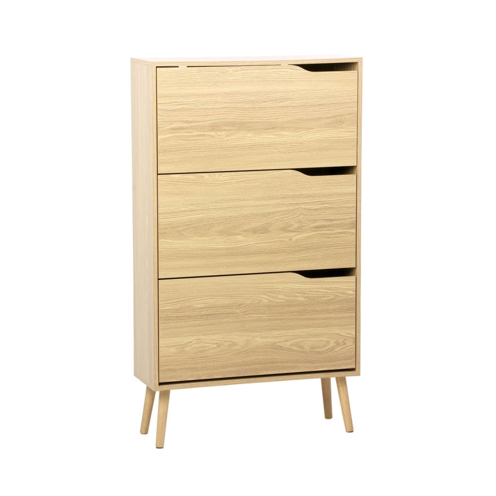 Wohnli Möbelsuche - Skandinavischer Schuhschrank naturfarbenes Holzdekor