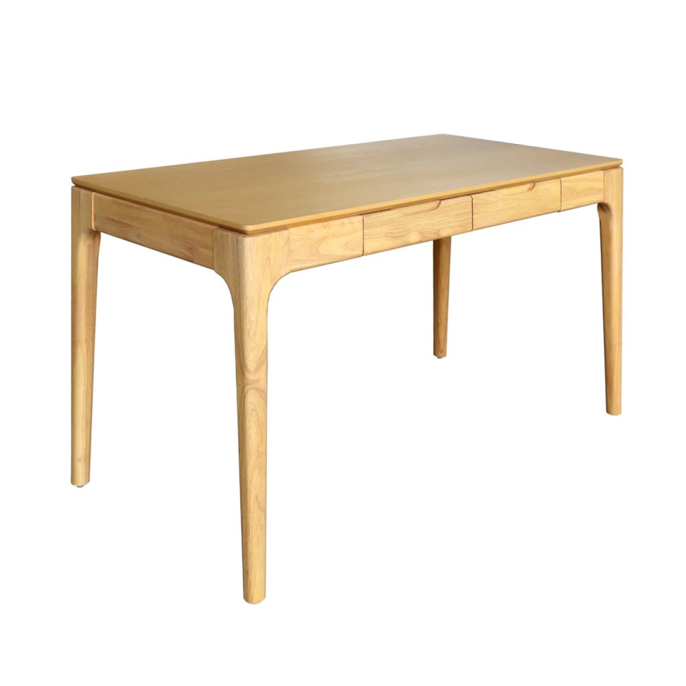 Wohnli Möbelsuche - Schreibtisch aus Heveaholz und MDF mit naturfarbenem Eschenfurnier