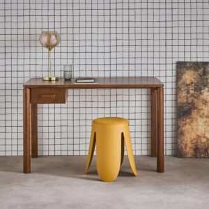 wohnli-moebel-suche-M25096956-1 Schreibtisch aus Heveaholz Eichenfurnier nussbaumfarben 120x75x60cm Spanplatte Braun sweeek Möbel Büromöbel Schreibtische