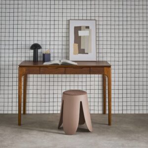 wohnli-moebel-suche-M25096960-1 Schreibtisch aus Heveaholz und MDF mit nussbaumfarbenem Eschenfurnier 120x76x60cm Spanplatte Braun sweeek Möbel Büromöbel Schreibtische
