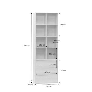 wohnli-moebel-suche-M25096985-1 Modulares Regal nussbaumfarbenes Holzdekor 3 Elemente - 3 Schubladen 8 70x70x35cm Holz Braun sweeek Möbel Wohnzimmermöbel Bücherregale