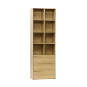 wohnli-moebel-suche-M25096986 Wohnli Möbelsuche - Modulares Regal eichenfarbenes Holzdekor 3 Elemente - 3 Schubladen 8