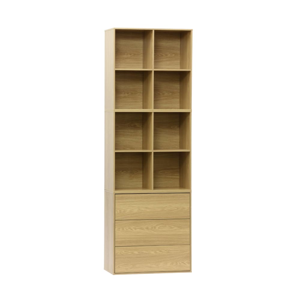 wohnli-moebel-suche-M25096986 Wohnli Möbelsuche - Modulares Regal eichenfarbenes Holzdekor 3 Elemente - 3 Schubladen 8