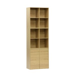 wohnli-moebel-suche-M25096993 Wohnli Möbelsuche - Modulares Regal eichenfarbenes Holzdekor 3 Elemente - 2 Türen 8 offene