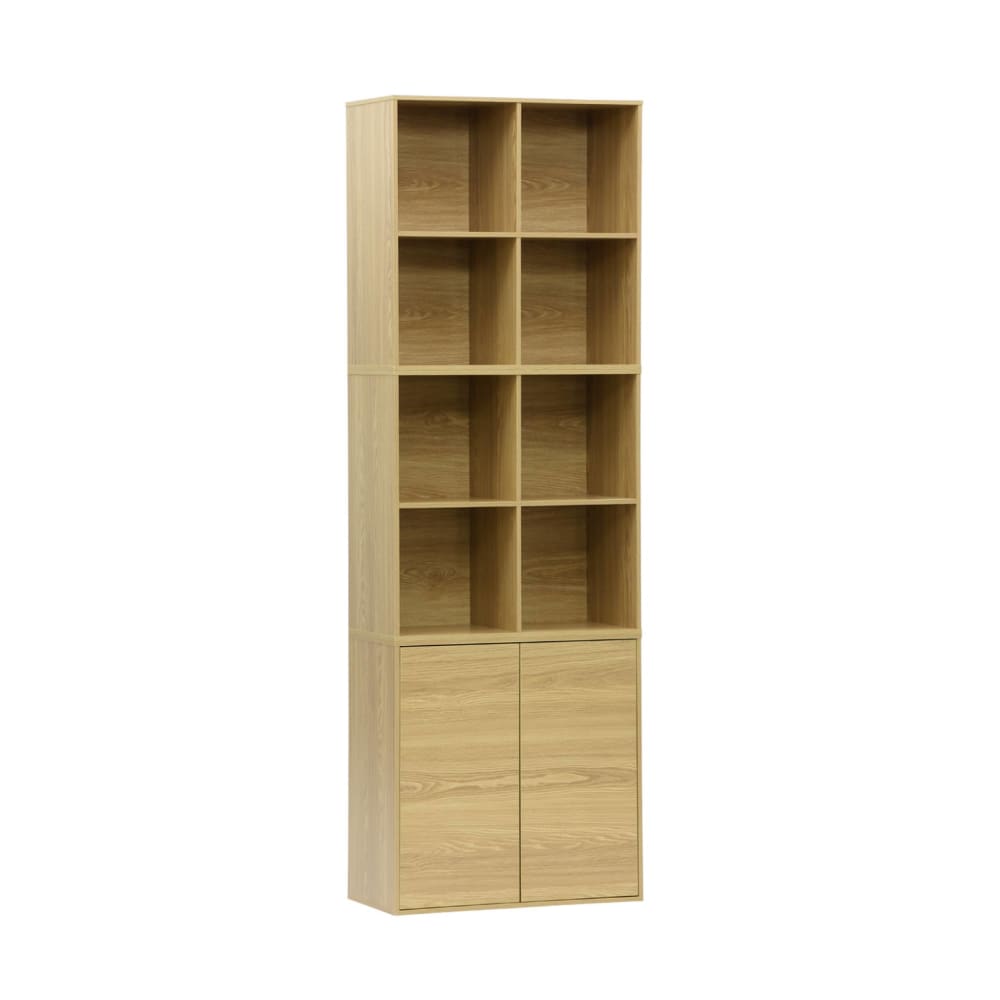 wohnli-moebel-suche-M25096993 Wohnli Möbelsuche - Modulares Regal eichenfarbenes Holzdekor 3 Elemente - 2 Türen 8 offene
