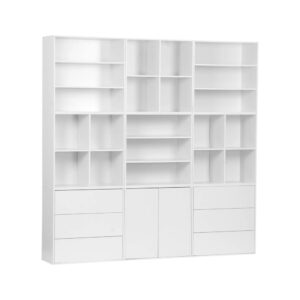 wohnli-moebel-suche-M25096994 Wohnli Möbelsuche - Modulares Regal weißes Holzdekor 9 Elemente