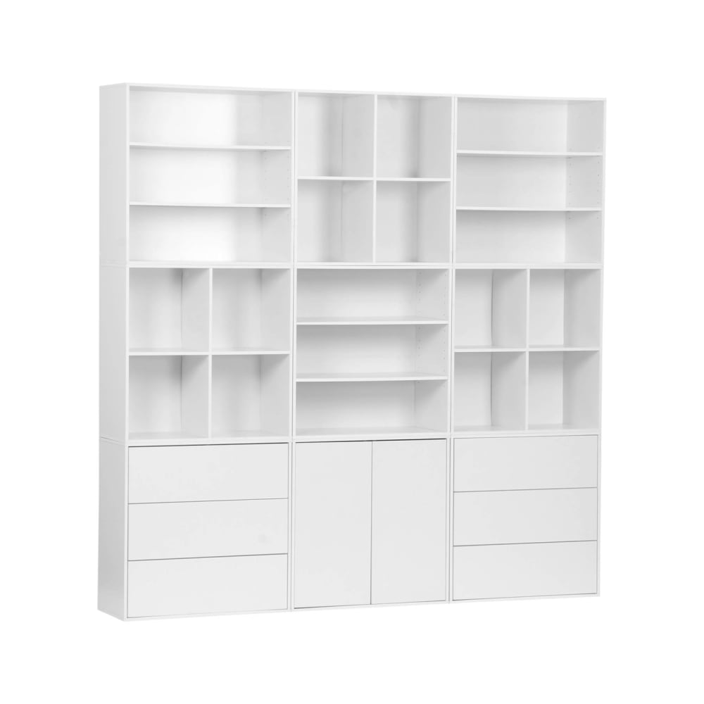 wohnli-moebel-suche-M25096994 Wohnli Möbelsuche - Modulares Regal weißes Holzdekor 9 Elemente