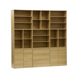wohnli-moebel-suche-M25096996 Wohnli Möbelsuche - Modulares Regal eichenfarbenes Holzdekor 9 Elemente