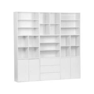 wohnli-moebel-suche-M25097000 Wohnli Möbelsuche - Modulares Regal weißes Holzdekor 9 Elemente