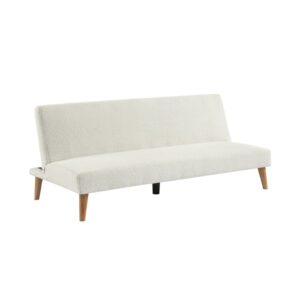 wohnli-moebel-suche-M25097006 Wohnli Möbelsuche - 3-Sitzer Schlafsofa mit weißem Bouclé-Bezug und Füßen aus Heveaholz
