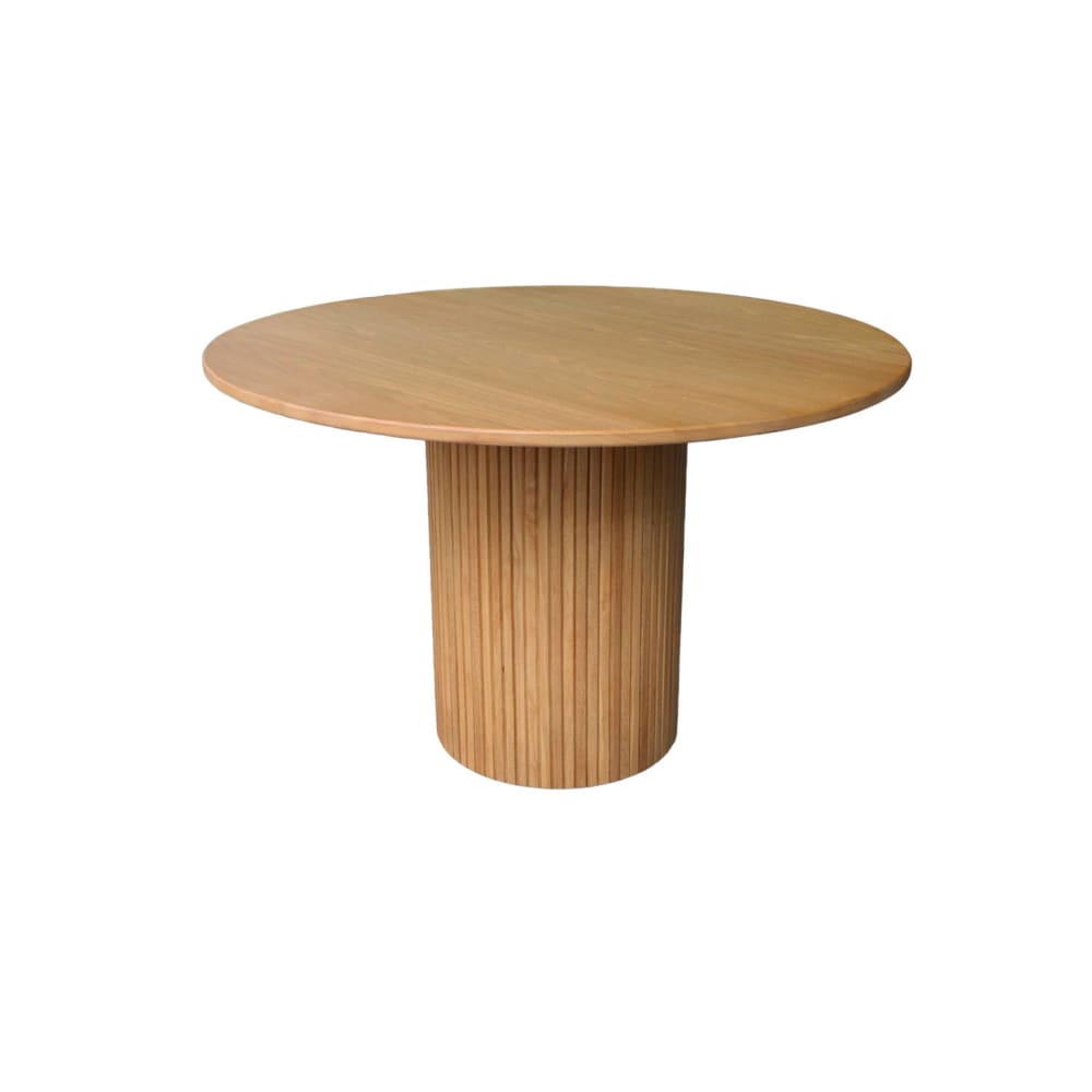 wohnli-moebel-suche-M25097049 Wohnli Möbelsuche - Runder Tisch Heveaholz und naturfarbenes Eichenfurnier 4 Plätze