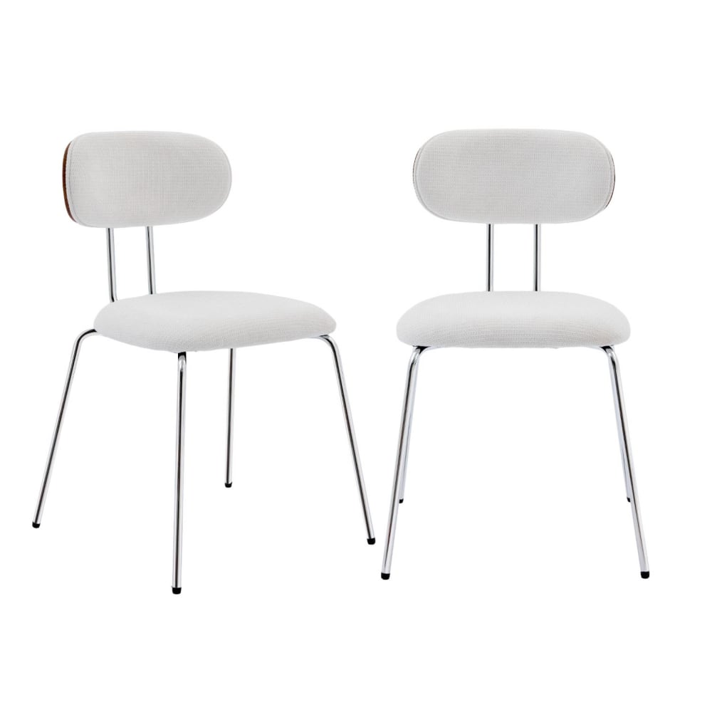 wohnli-moebel-suche-M25097081 Wohnli Möbelsuche - 2er-Set Stühle nussbaumfarben/weiß/verchromt