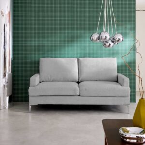 3-Sitzer Sofa mit hellgrauem Stoffbezug 173x89x90cm Holz Grau sweeek Sofas und Sessel Sofas Ecksofas