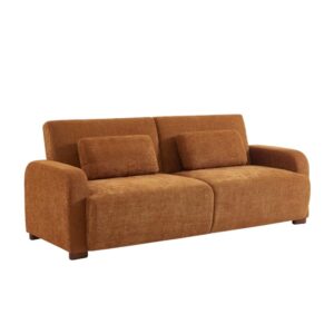 Wohnli Möbelsuche - 3-Sitzer Schlafsofa mit rostfarbenem Stoffbezug