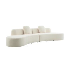 wohnli-moebel-suche-M25097108 Wohnli Möbelsuche - Organisches 5-Sitzer-Sofa weißer Bouclé-Bezug