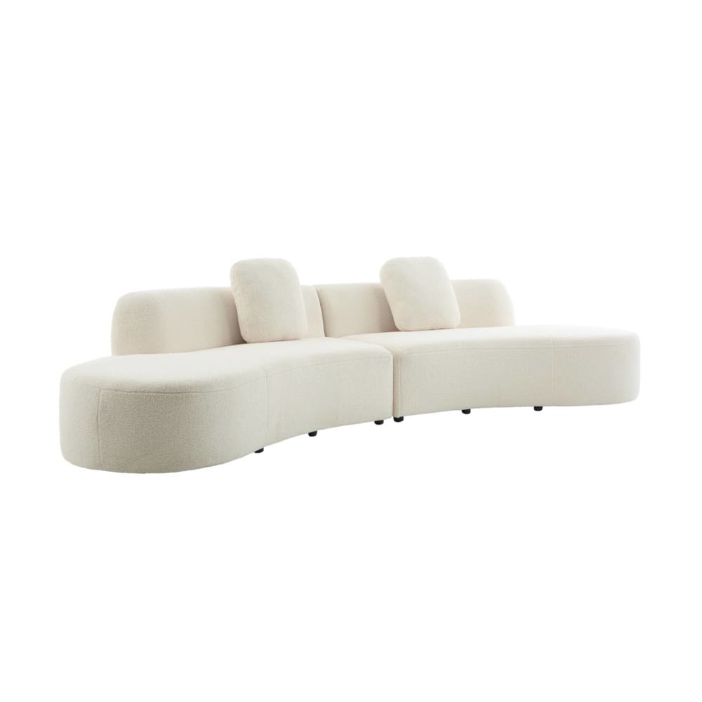 wohnli-moebel-suche-M25097108 Wohnli Möbelsuche - Organisches 5-Sitzer-Sofa weißer Bouclé-Bezug