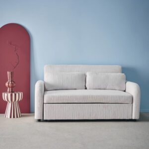 wohnli-moebel-suche-M25097114-1 2-Sitzer Schlafsofa mit Cordbezug in weiß 170x88x90cm Holz Weiß sweeek Sofas und Sessel Sofas Sitzbank und Polsterbank