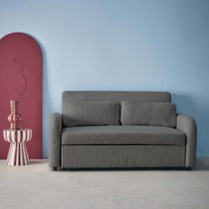 wohnli-moebel-suche-M25097116-1 2-Sitzer Schlafsofa mit Cordbezug in dunkelgrau 170x88x90cm Holz Grau sweeek Sofas und Sessel Sofas Sitzbank und Polsterbank