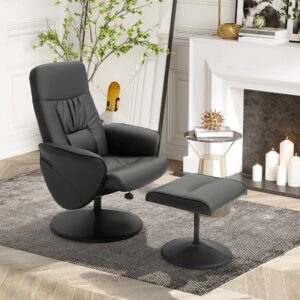 Fauteuil relax supportant 120 kg synthétique et métal noir 76x101x81cm PVC - Polyvinlychlorid Schwarz Homcom Sofas und Sessel Sessel, Poufs und Fußbänke Sessel