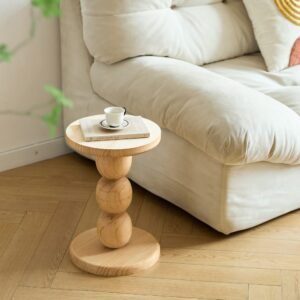 Runder Beistelltisch aus Holz 30x45x30cm Holz Braun Nordlys Möbel Wohnzimmermöbel Beistelltische