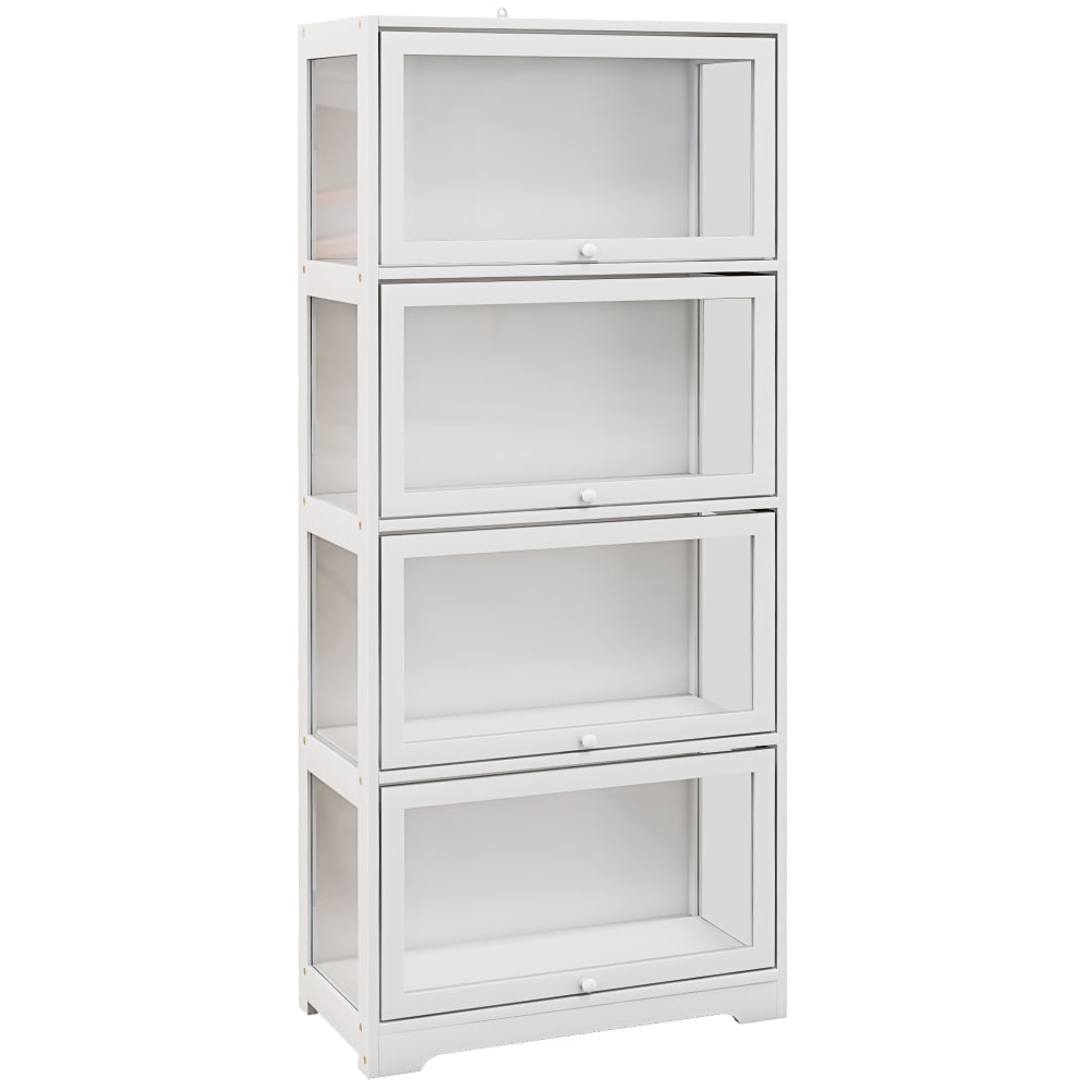 Wohnli Möbelsuche - 4-stufige Weiß-MDF-Abbattantvitrine