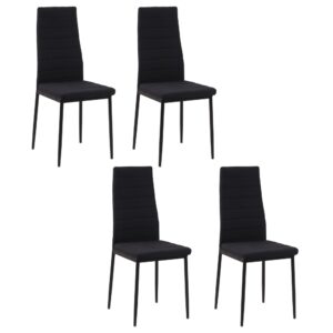 wohnli-moebel-suche-M25097850 Wohnli Möbelsuche - Lot de 4 chaises de salle à manger dossier haut tissu en lin noir