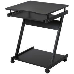 Wohnli Möbelsuche - Bureau informatique roulant tablette coulissante clavier étagère noir