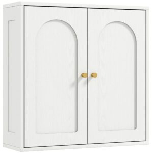 Wohnli Möbelsuche - Armoire murale salle de bain placard à double porte MDF blanc