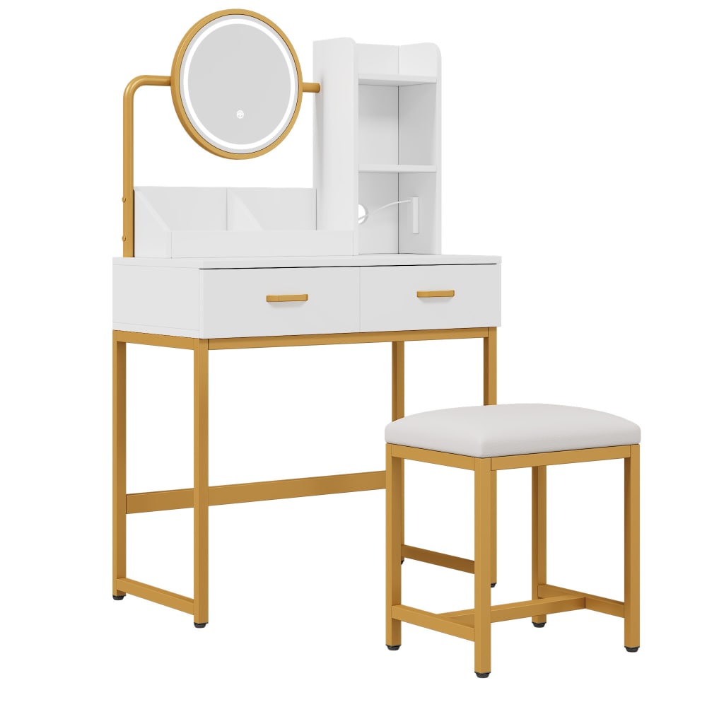 wohnli-moebel-suche-M25100036 Wohnli Möbelsuche - Modernes Schminktisch-Set mit LED-Beleuchtungsspiegel