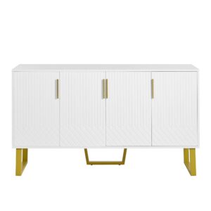 wohnli-moebel-suche-M25100085 Wohnli Möbelsuche - Lackiertes Sideboard mit geometrischen Mustern und weißen Beinen