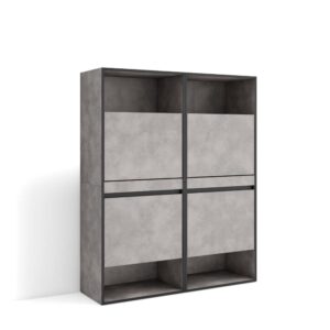 Wohnli Möbelsuche - Schuhschrank Holzeffekt 120x35x145cm Zement