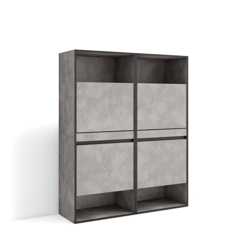 wohnli-moebel-suche-M25100265 Wohnli Möbelsuche - Schuhschrank Holzeffekt 120x35x145cm Zement