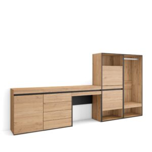 Wohnli Möbelsuche - Schuhschrank Holzeffekt 297x35x145cm Eiche