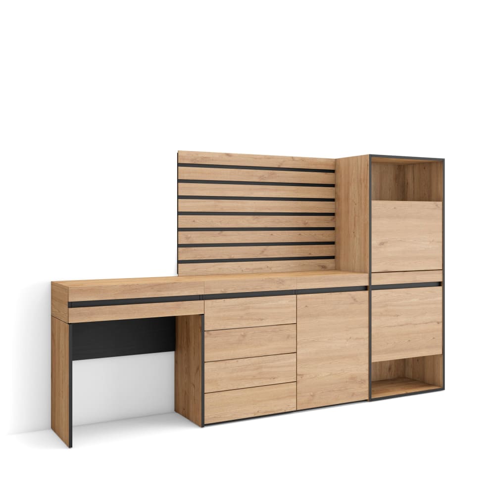 wohnli-moebel-suche-M25100285 Wohnli Möbelsuche - Schuhschrank Holzeffekt 237x35x145cm Eiche