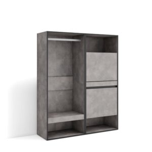 wohnli-moebel-suche-M25100315 Wohnli Möbelsuche - Offener Kleiderschrank Holzeffekt Zement 120x35x145cm