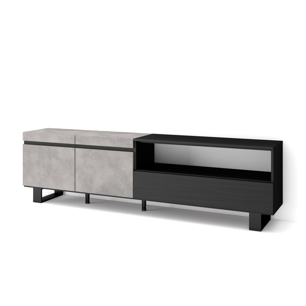 wohnli-moebel-suche-M25100342 Wohnli Möbelsuche - TV-Möbel Holzeffekt mit Beinen 200x35x57cm Zement