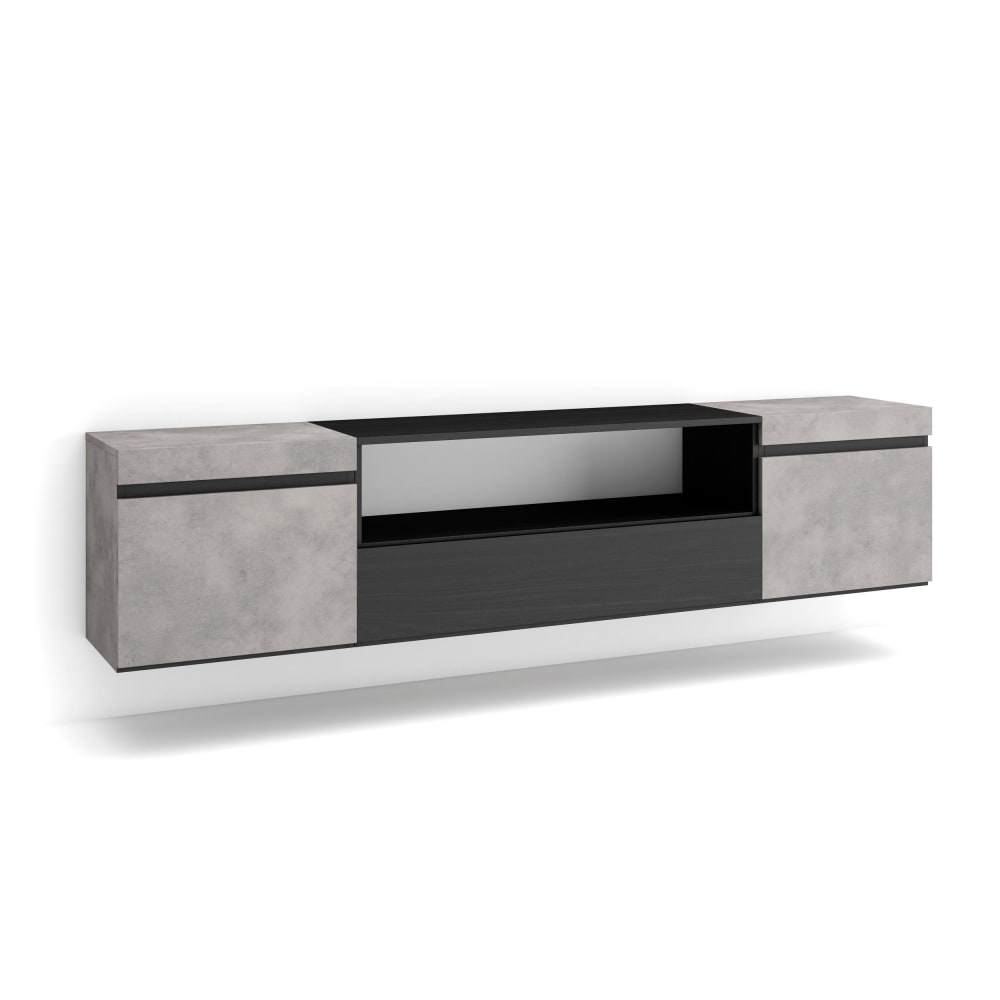 wohnli-moebel-suche-M25100358 Wohnli Möbelsuche - TV-Möbel Holzeffekt Hängend 200x35x45cm Zement