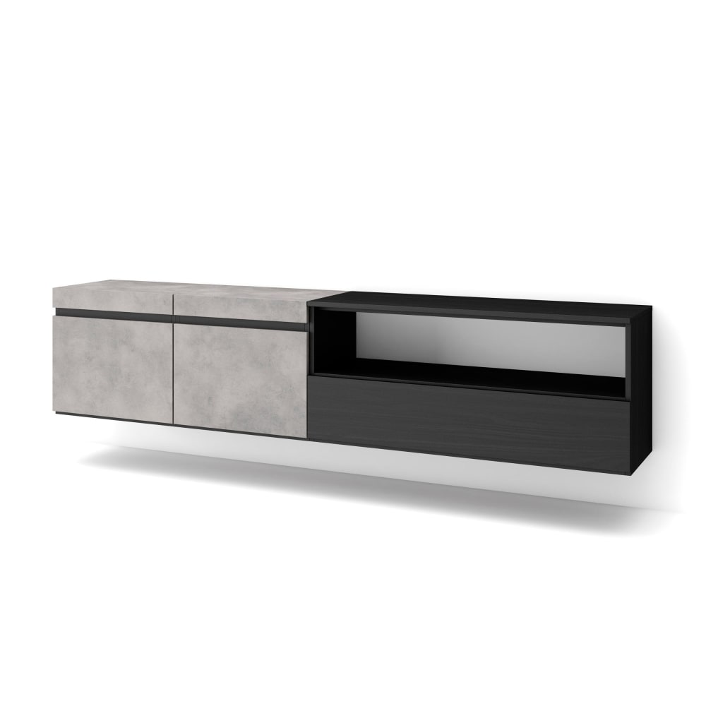 wohnli-moebel-suche-M25100361 Wohnli Möbelsuche - TV-Möbel Holzeffekt Hängend 200x35x45cm Zement