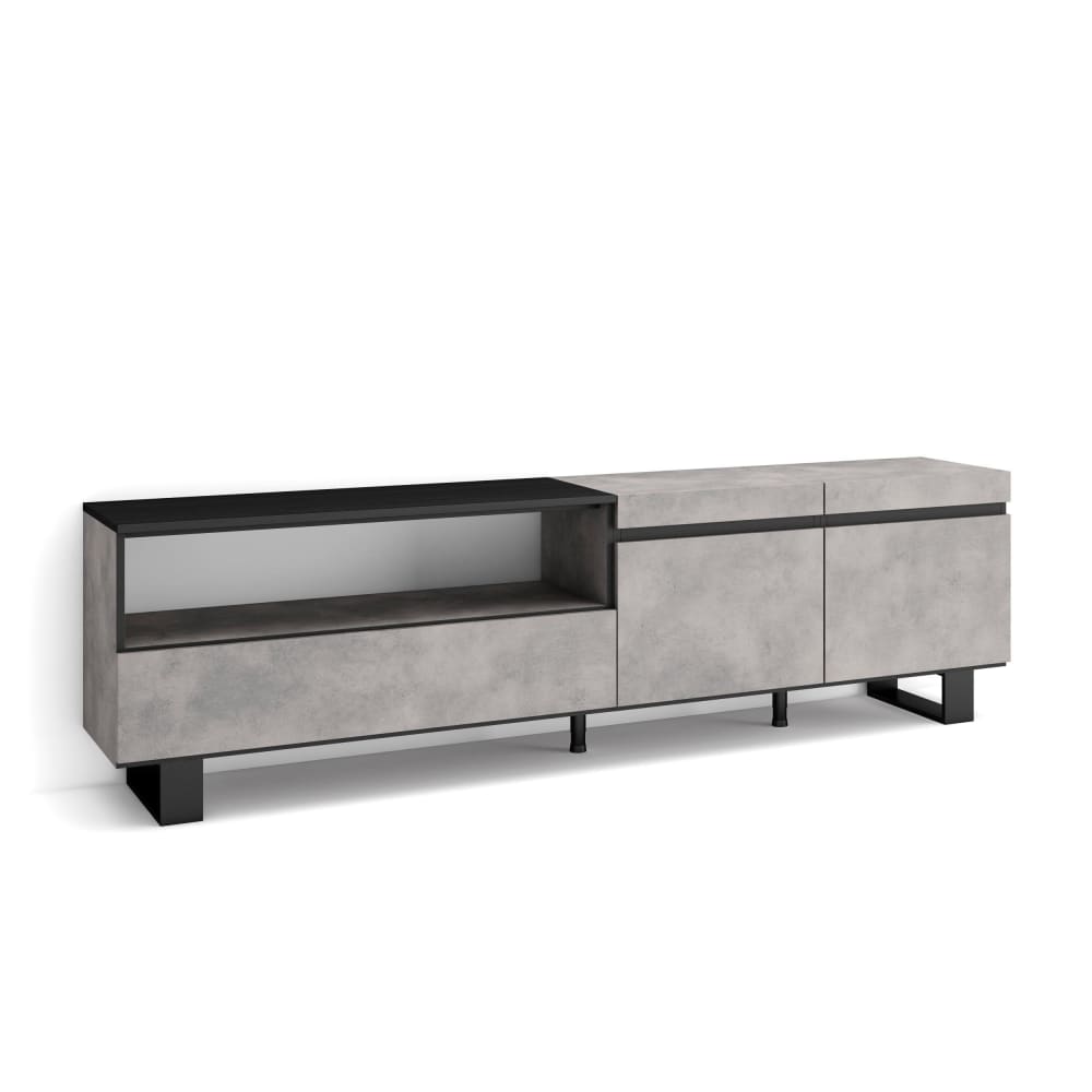 wohnli-moebel-suche-M25100386 Wohnli Möbelsuche - TV-Möbel Holzeffekt mit Beinen 200x35x57cm Zement