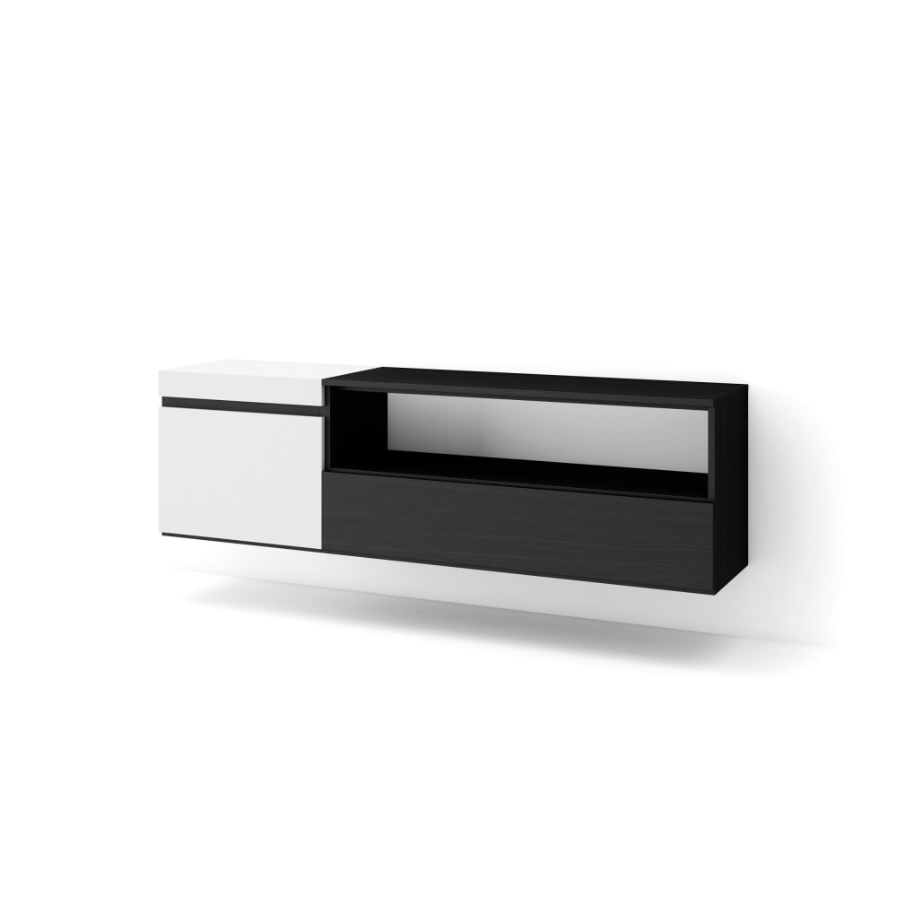 wohnli-moebel-suche-M25100394 Wohnli Möbelsuche - TV-Möbel Holzeffekt Hängend 150x35x45cm Weiß und Schwarz