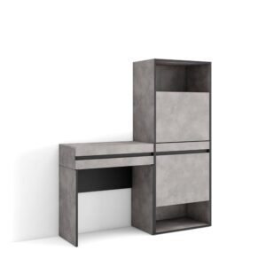 Wohnli Möbelsuche - Schuhschrank Holzeffekt 130x35x145cm Zement
