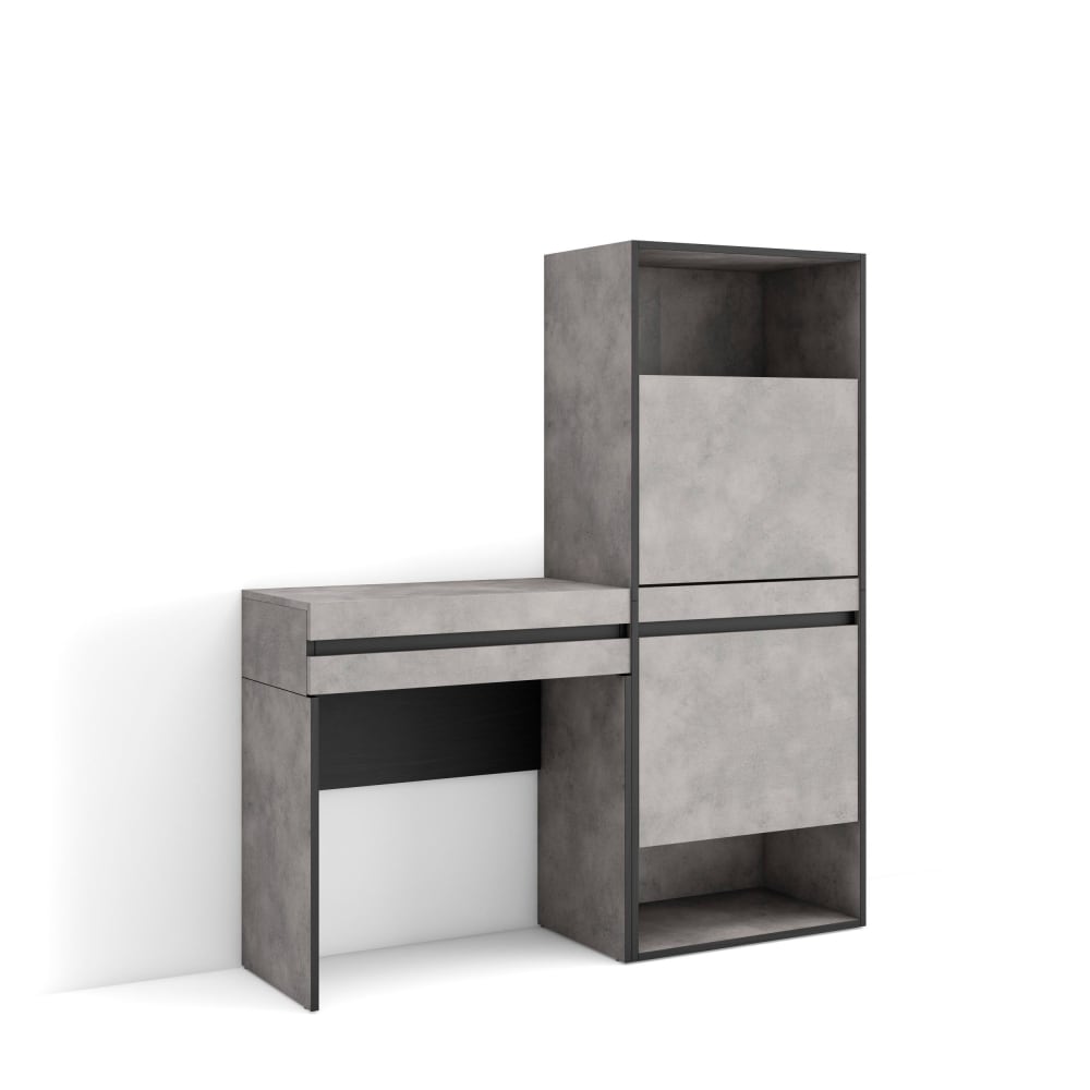 wohnli-moebel-suche-M25100403 Wohnli Möbelsuche - Schuhschrank Holzeffekt 130x35x145cm Zement