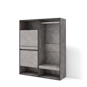 Wohnli Möbelsuche - Schuhschrank Holzeffekt 120x35x145cm Zement
